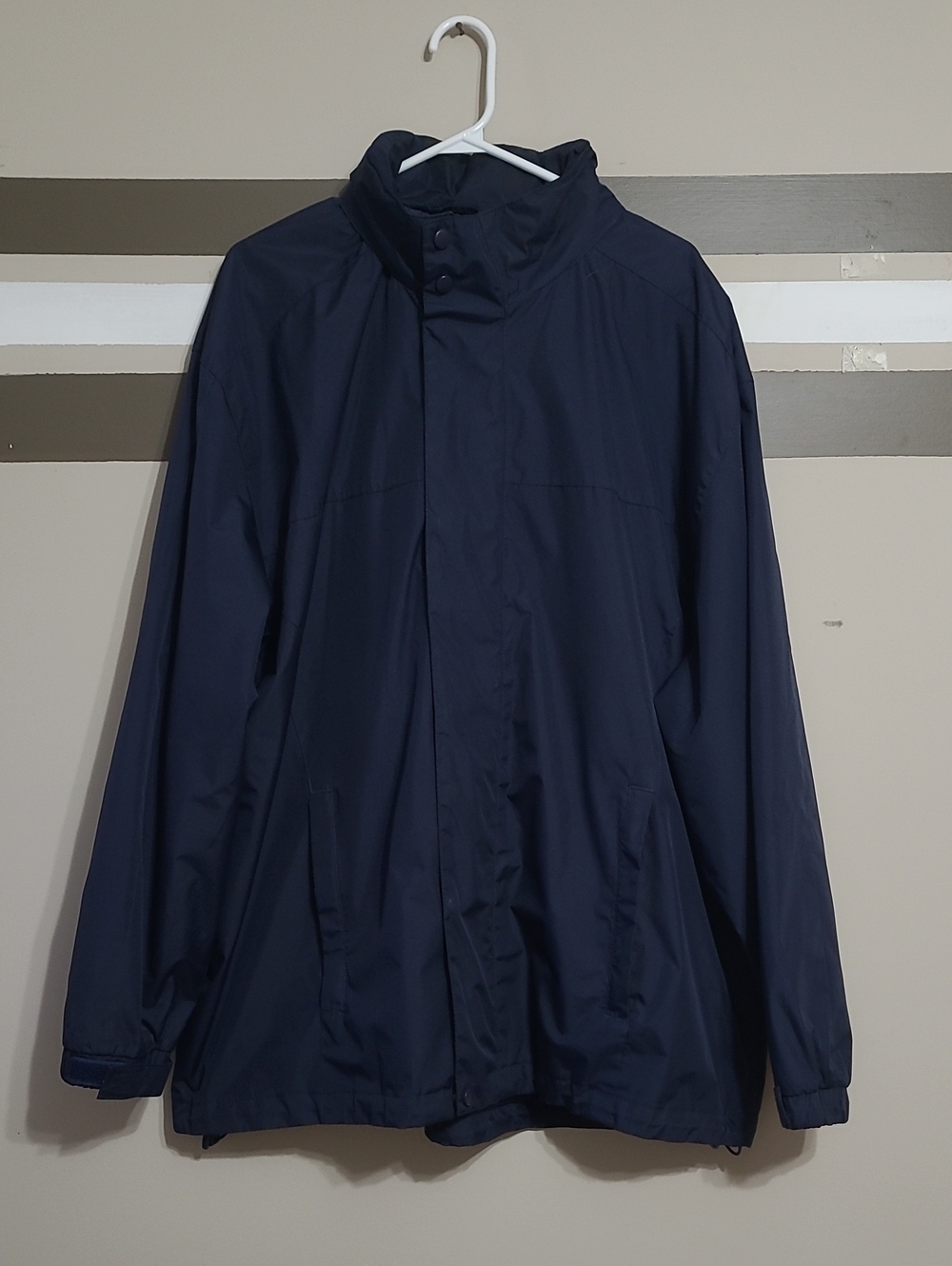 Plenmans Navy Windbreaker Lightweight Hooded Weather-Resistant Coat Sz 2XL